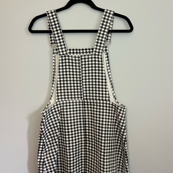 Gingham Overalls Dress - Black & White - Small - Picture 2 of 4